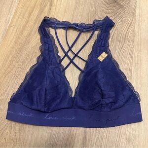 NWT PINK Victoria's Secret Women's Lace Bralette - Blue